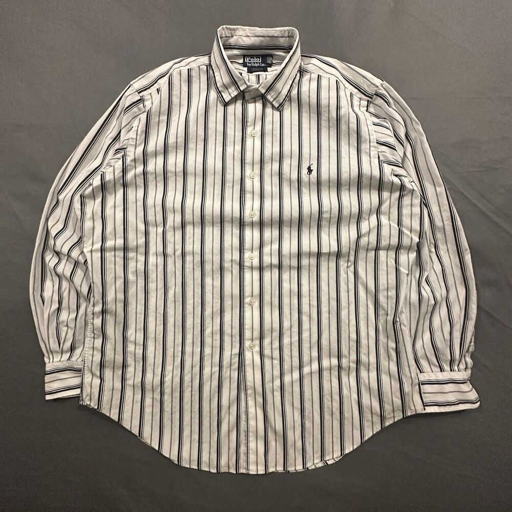 Polo Ralph Lauren Bradford Classic Fit Button Down Dress Shirt Mens XL Striped